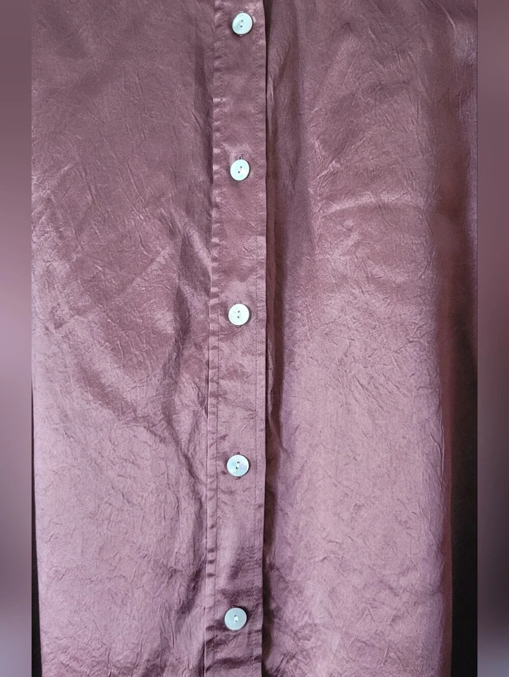 Rails Satin Button-Up Shirt in Chocolate Brown - Picture 6 of 12